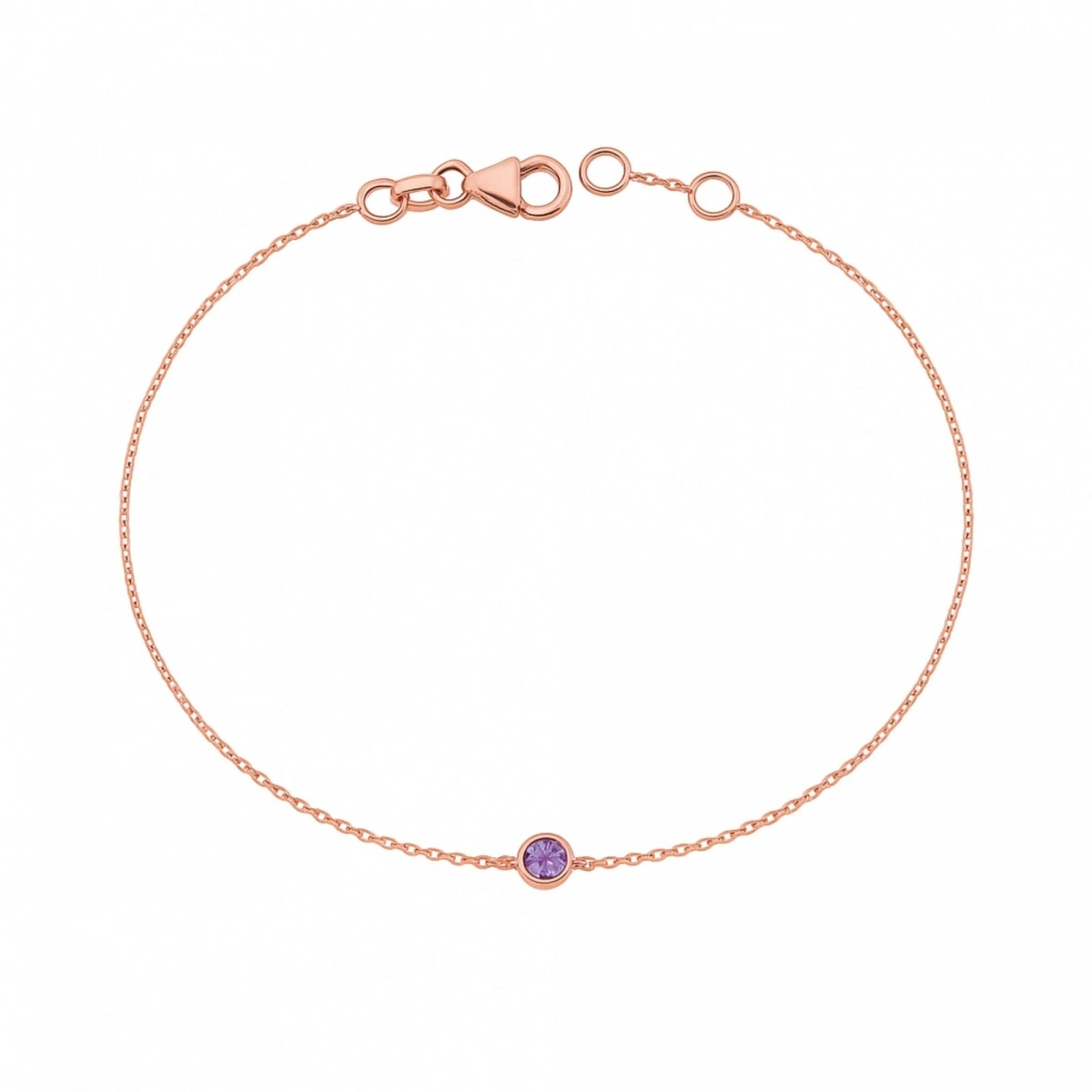 Renkli Mor Taşlı Altın Bileklik