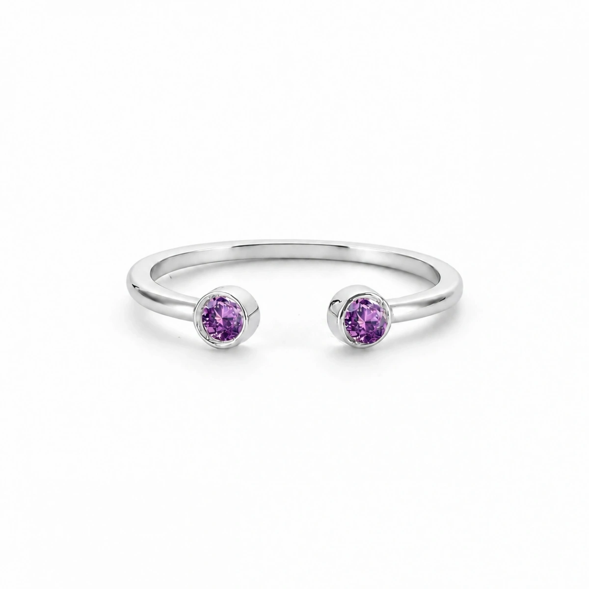 Colorful Purple Stone Gold Ring