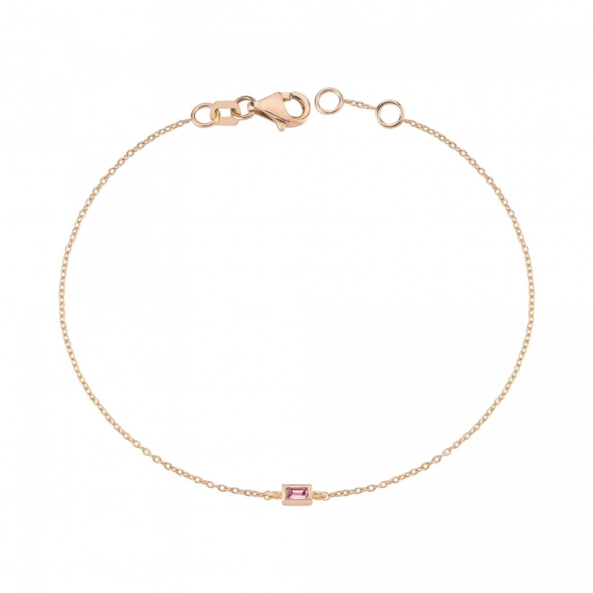 Renkli Pembe Baget Taşlı Altın Bileklik