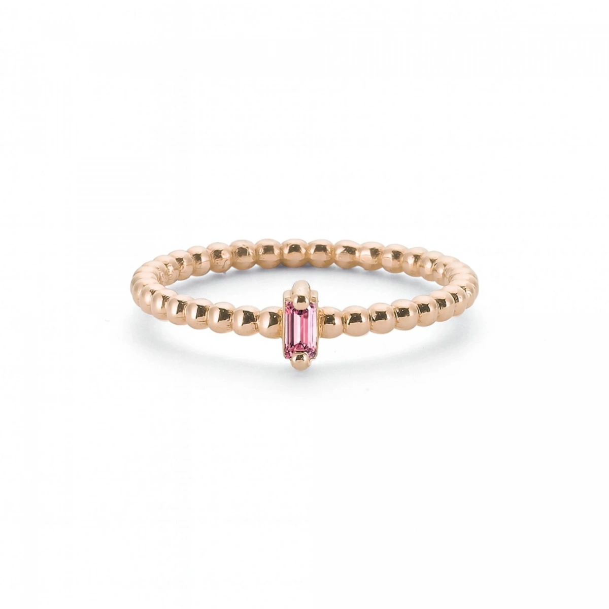 Renkli Pembe Baget Taşlı Toplu Altın Yüzük