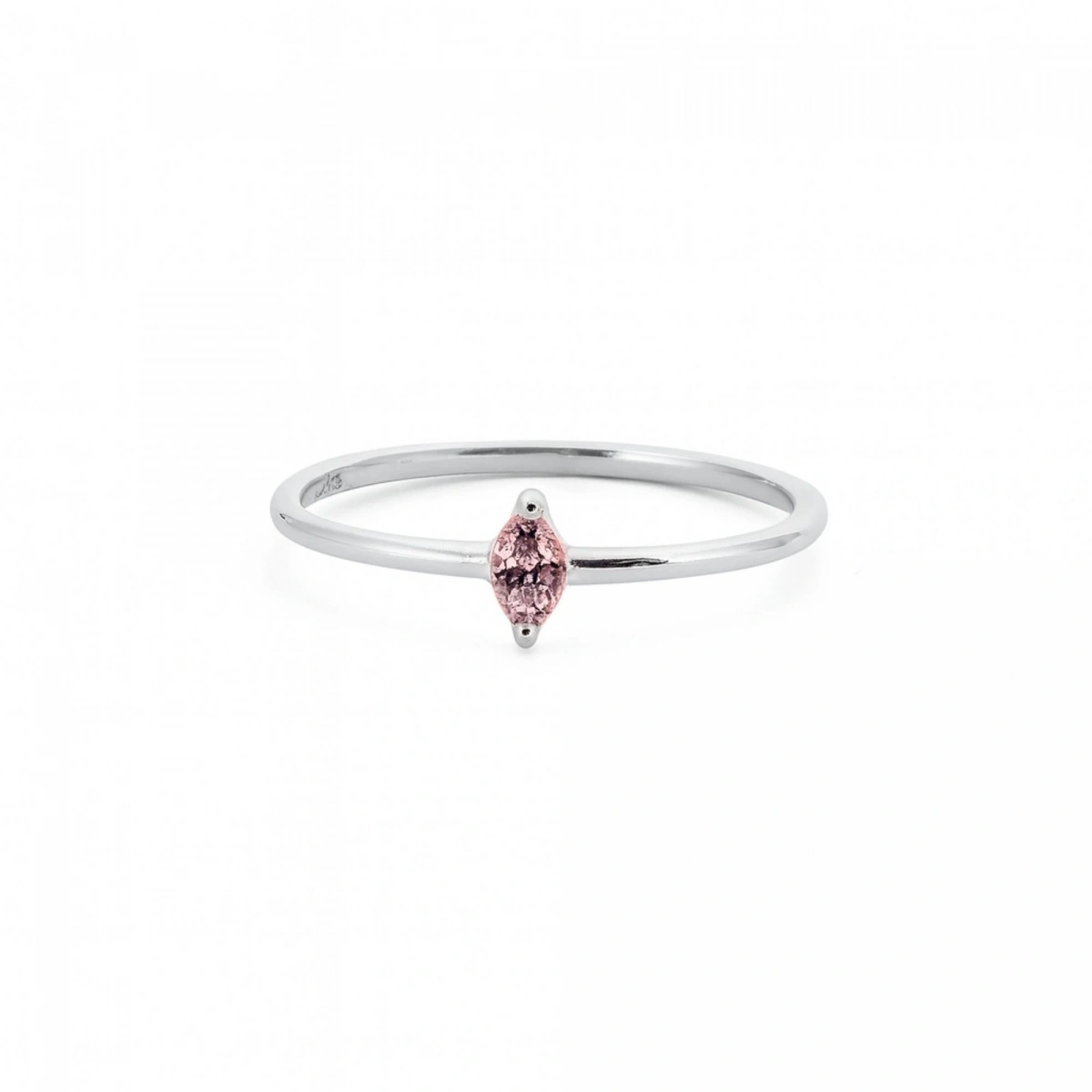 Renkli Pembe Markiz Taşlı Altın Yüzük