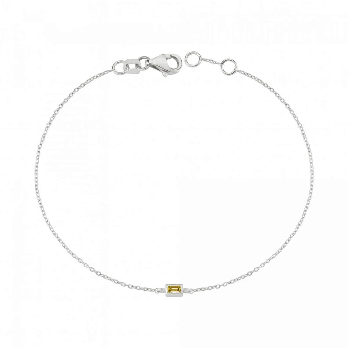 Renkli Sarı Baget Taşlı Altın Bileklik