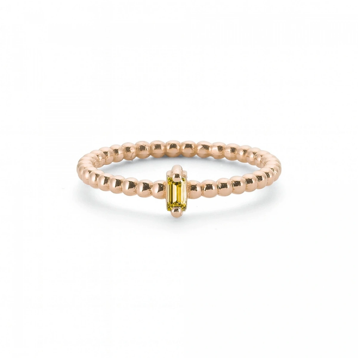 Renkli Sarı Baget Taşlı Toplu Altın Yüzük