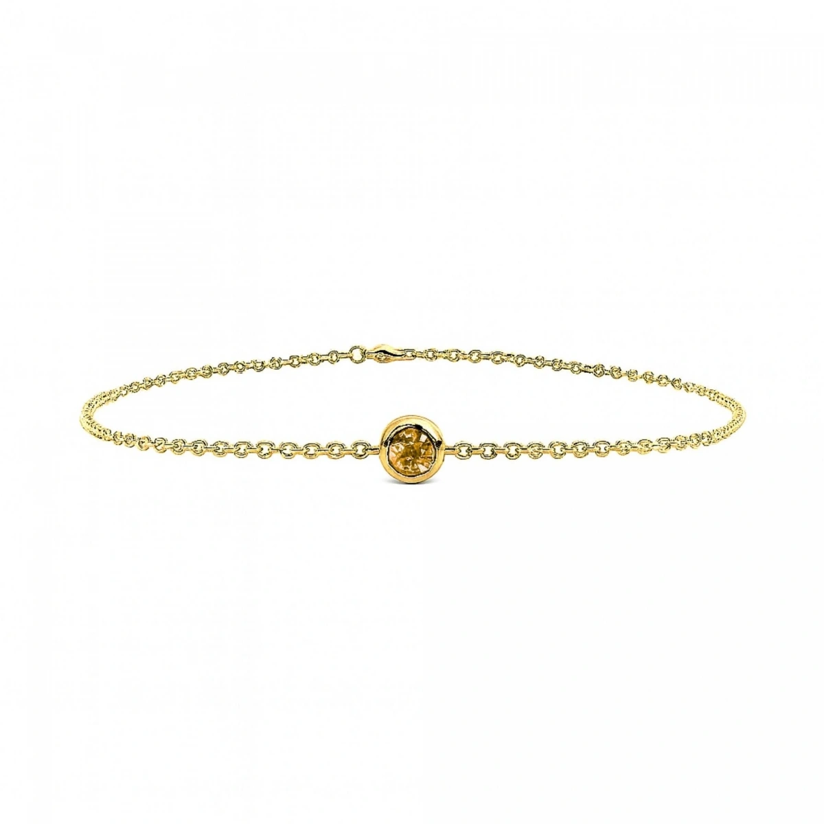 Renkli Sarı Taşlı Altın Bileklik