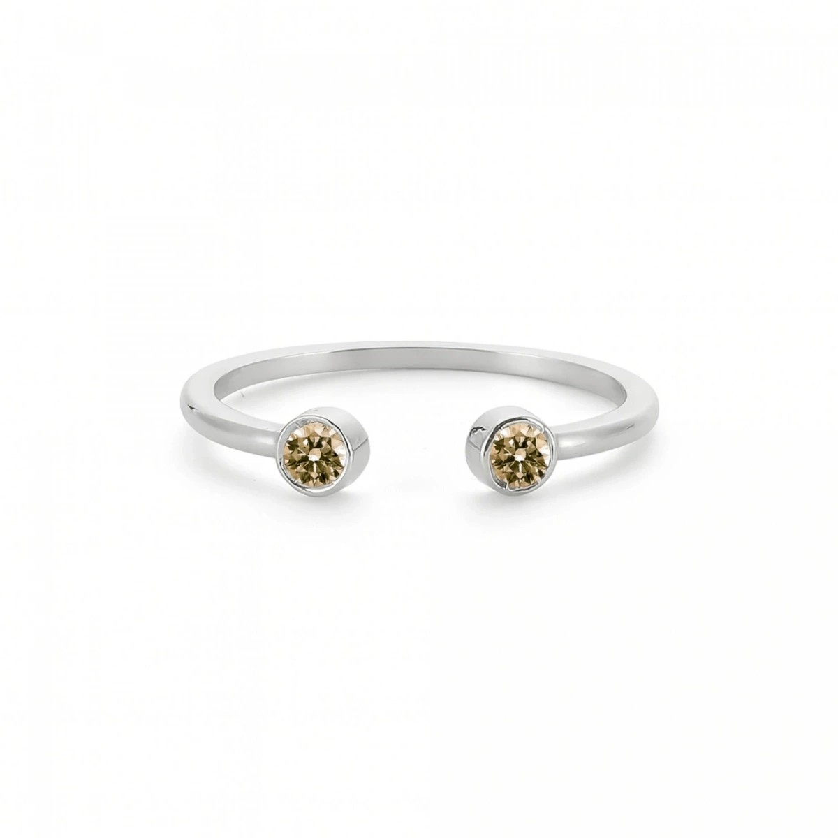 Renkli Sarı Taşlı Altın Yüzük