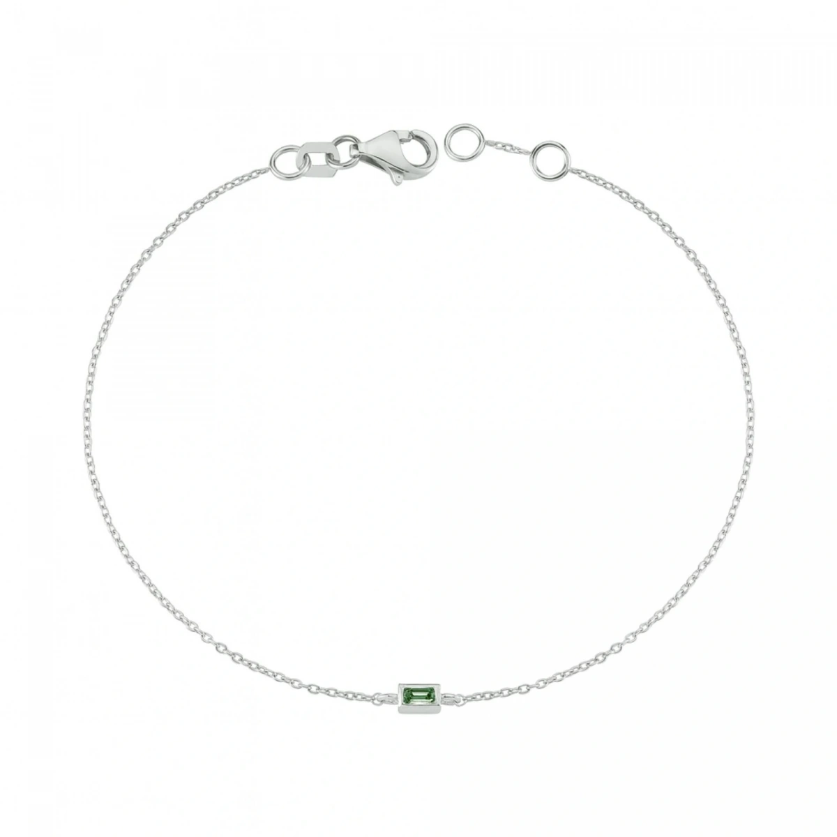 Renkli Yeşil Baget Taşlı Altın Bileklik