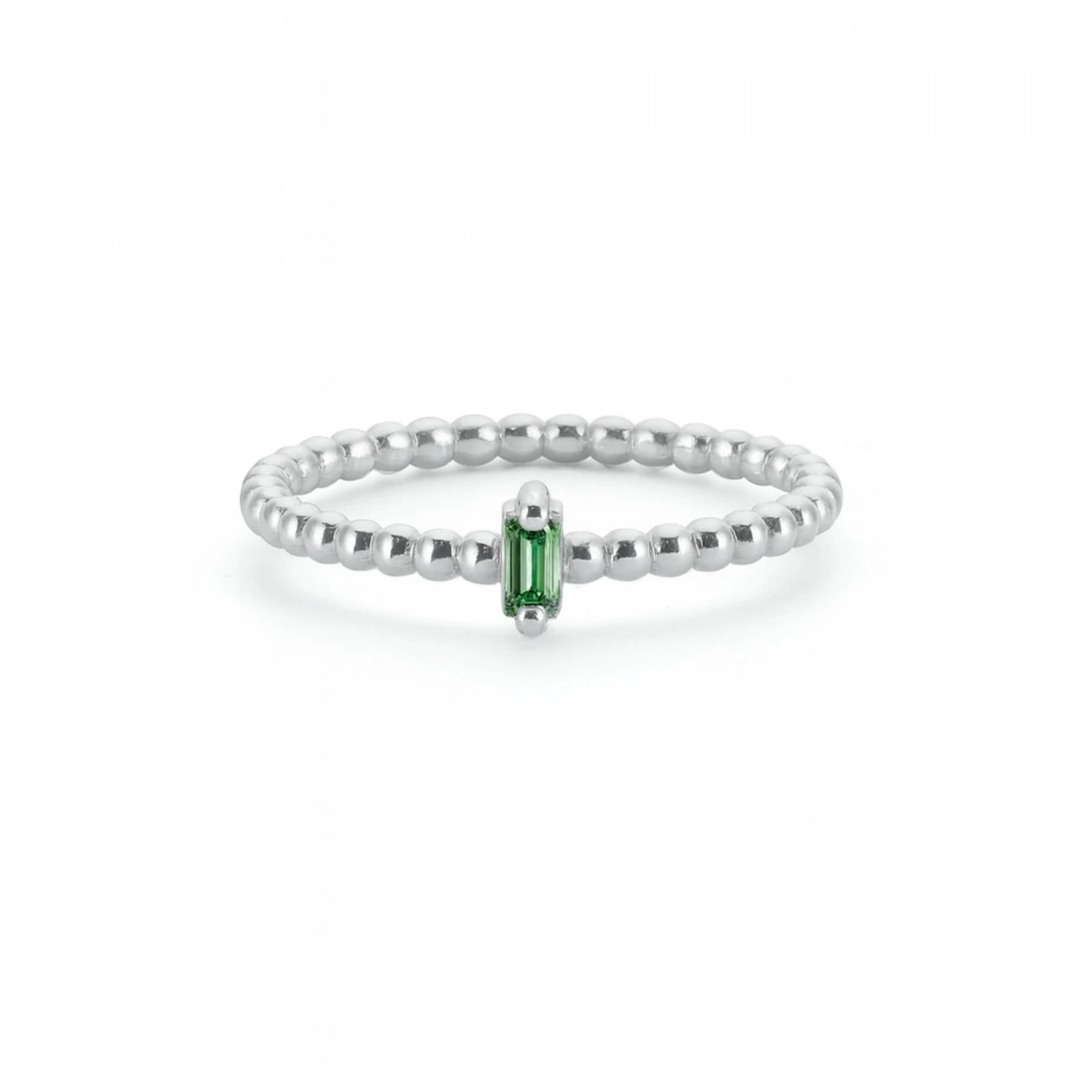 Renkli Yeşil Baget Taşlı Toplu Altın Yüzük