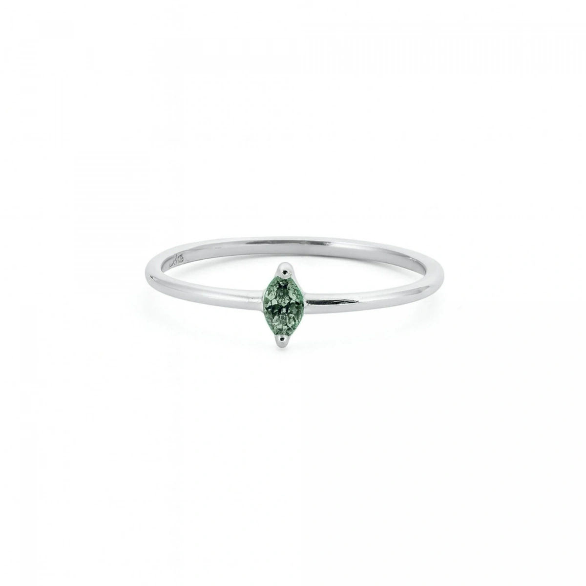 Renkli Yeşil Markiz Taşlı Altın Yüzük