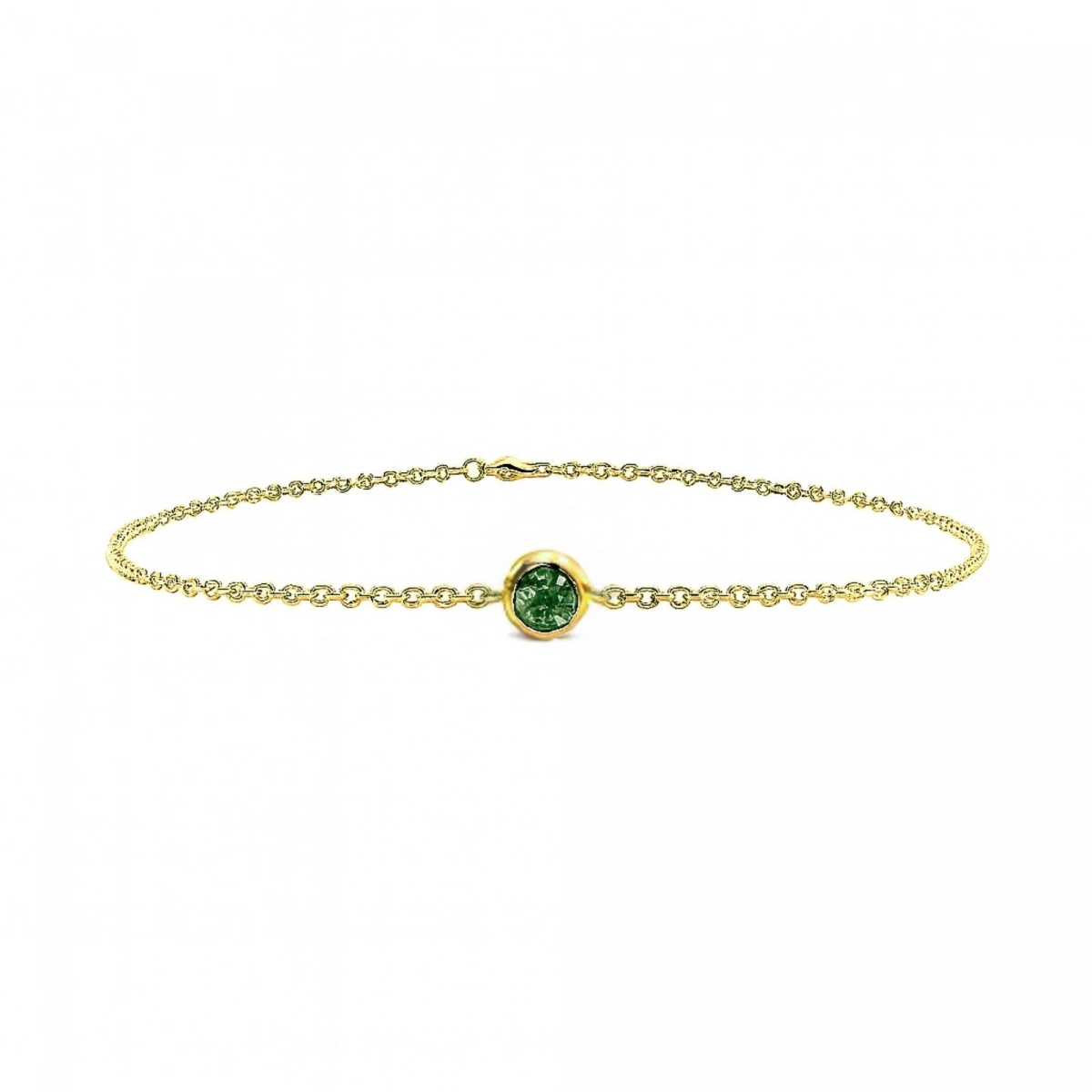 Renkli Yeşil Taşlı Altın Bileklik