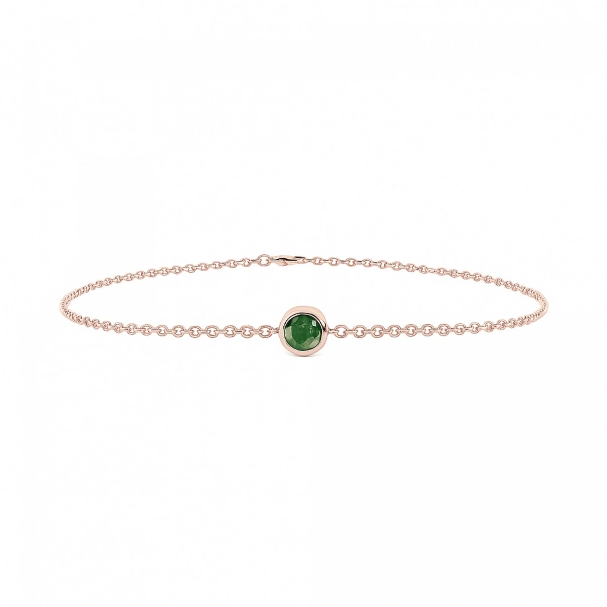 Renkli Yeşil Taşlı Altın Bileklik