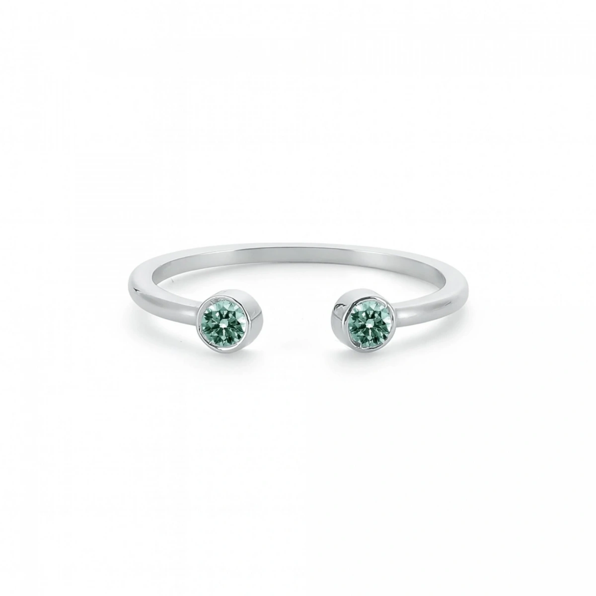 Renkli Yeşil Taşlı Altın Yüzük