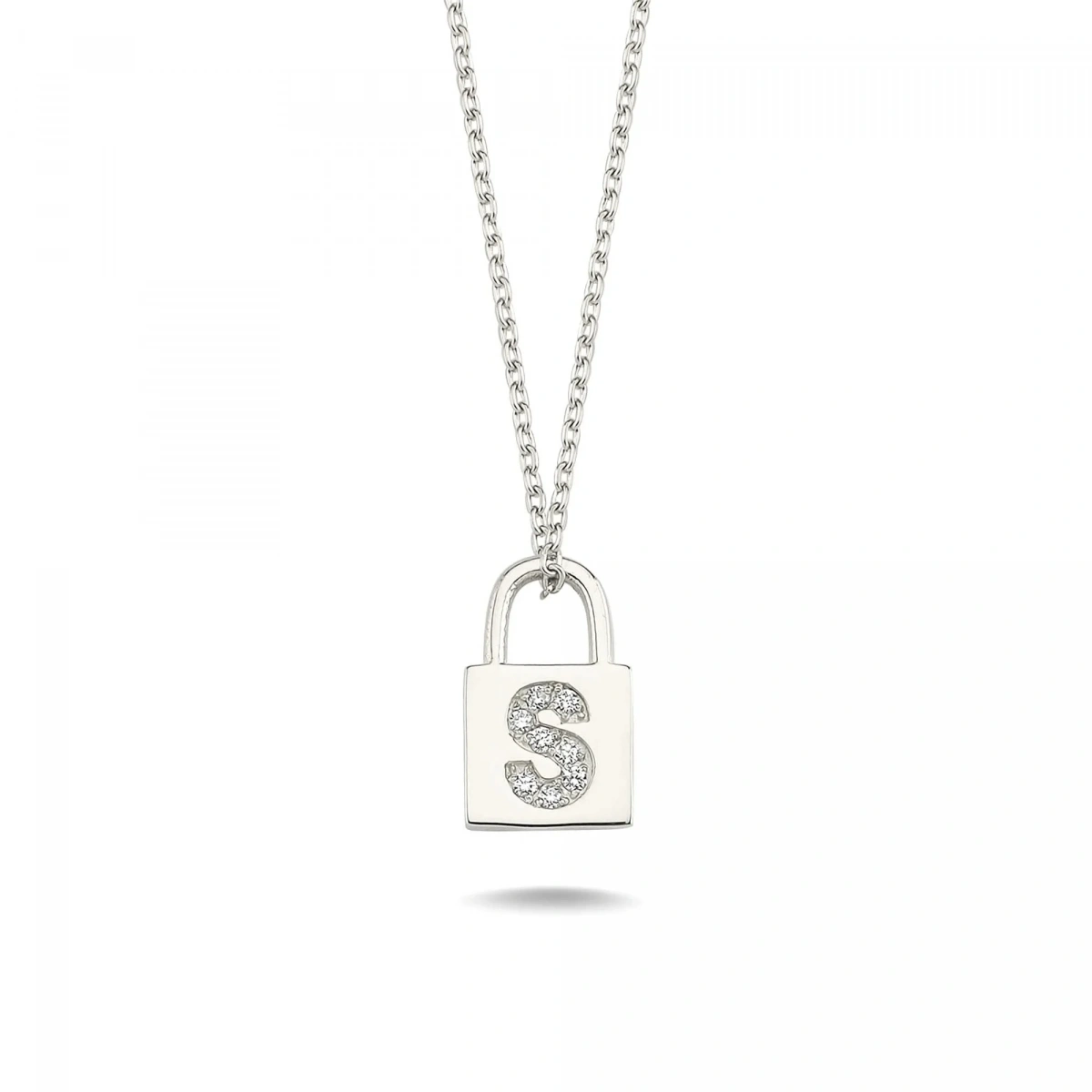 S Harfi Kilit Altın Kolye