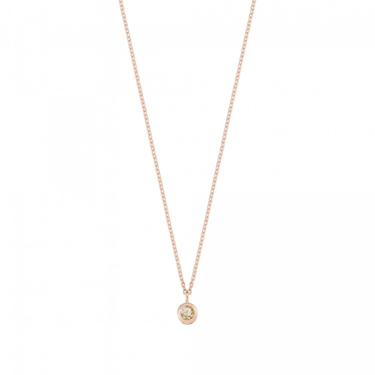 Sarı Taşlı Rengarenk Altın Kolye