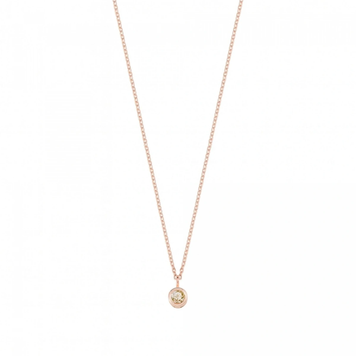 Sarı Taşlı Rengarenk Altın Kolye