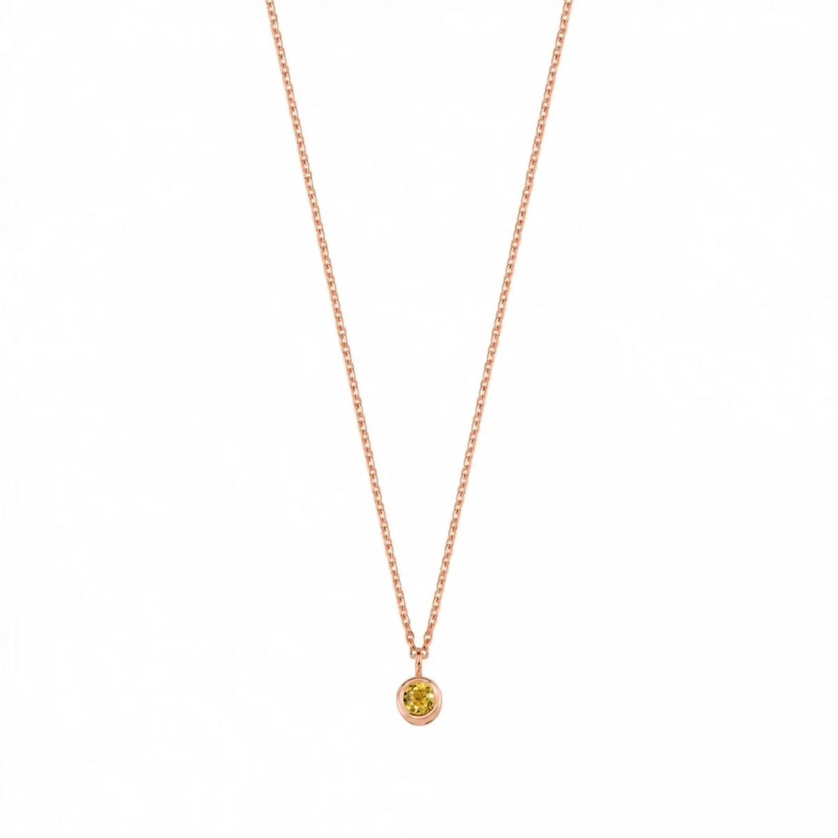 Colorful Gold Necklace with Yellow Stone