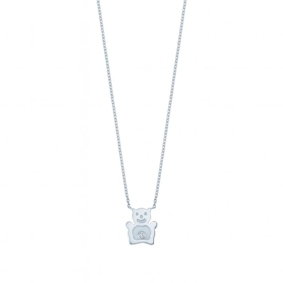 Sedef Mineli Ayıcık Pırlanta Kolye