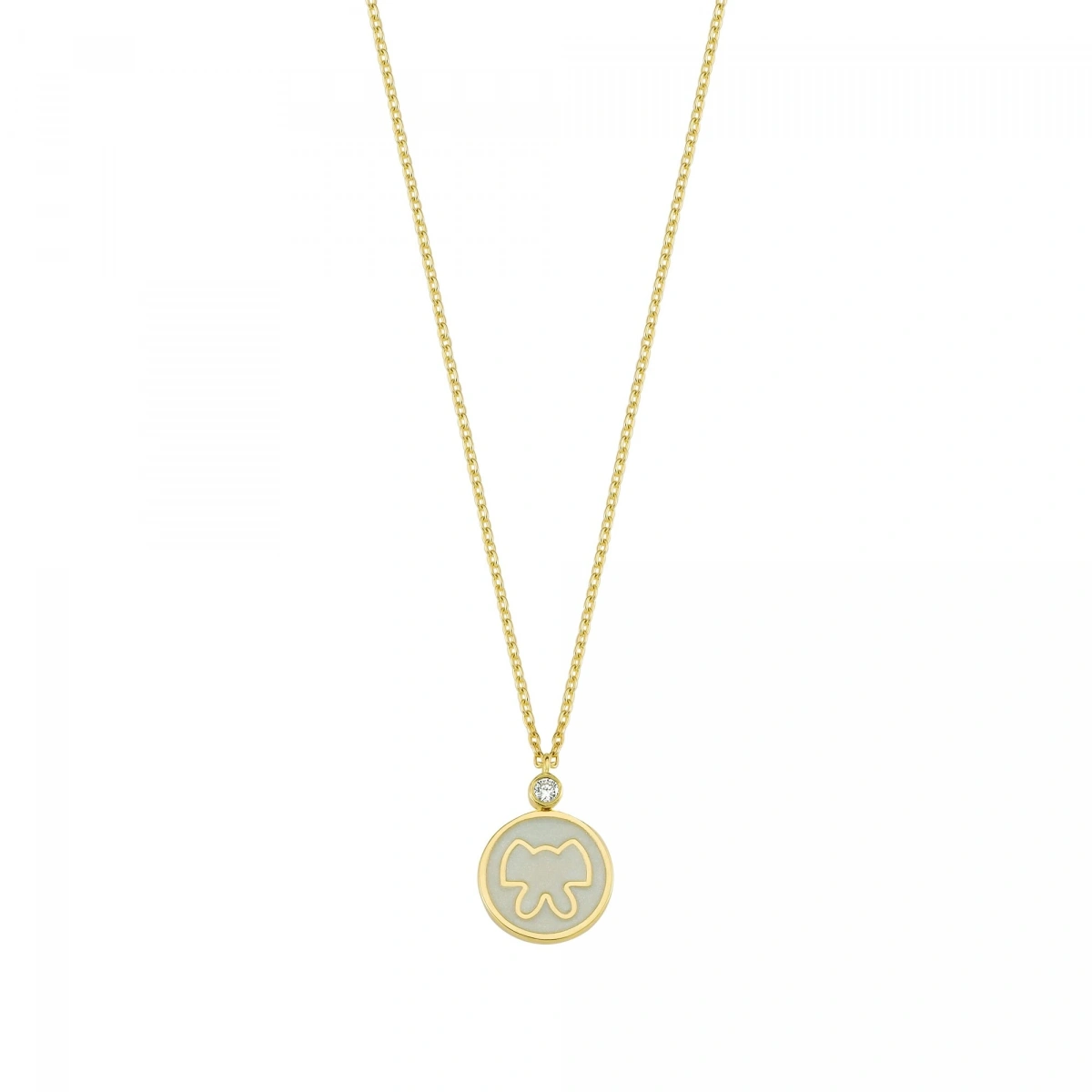 Sedef Mineli Fiyonk Pırlanta Kolye