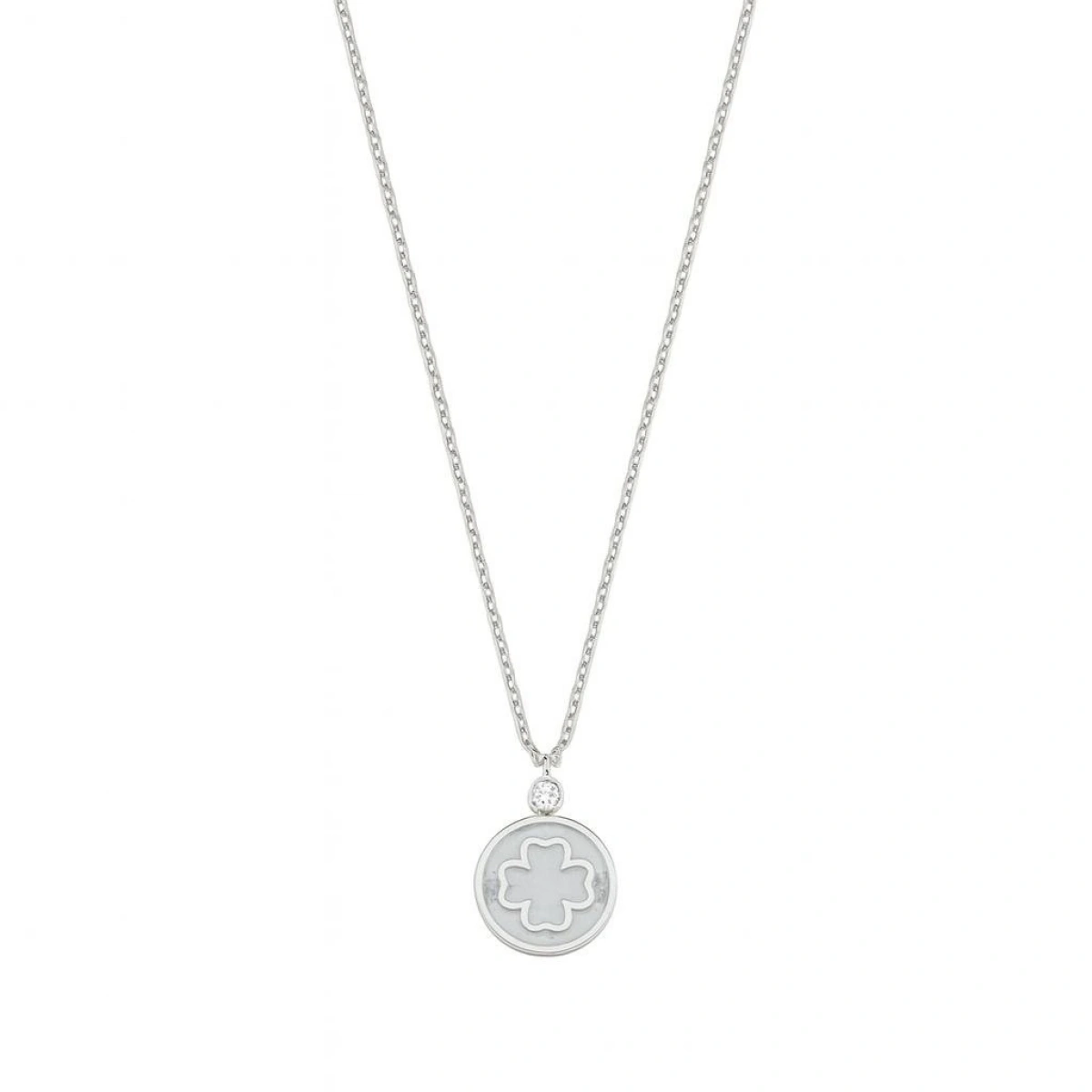 Sedef Mineli Yonca Pırlanta Kolye