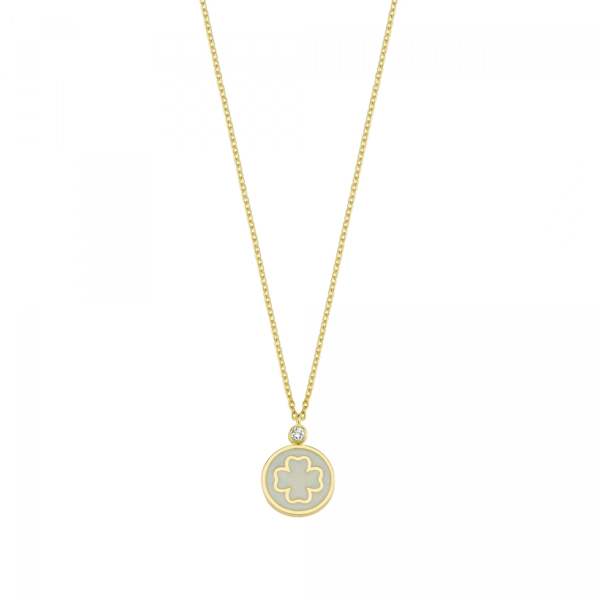 Sedef Mineli Yonca Pırlanta Kolye