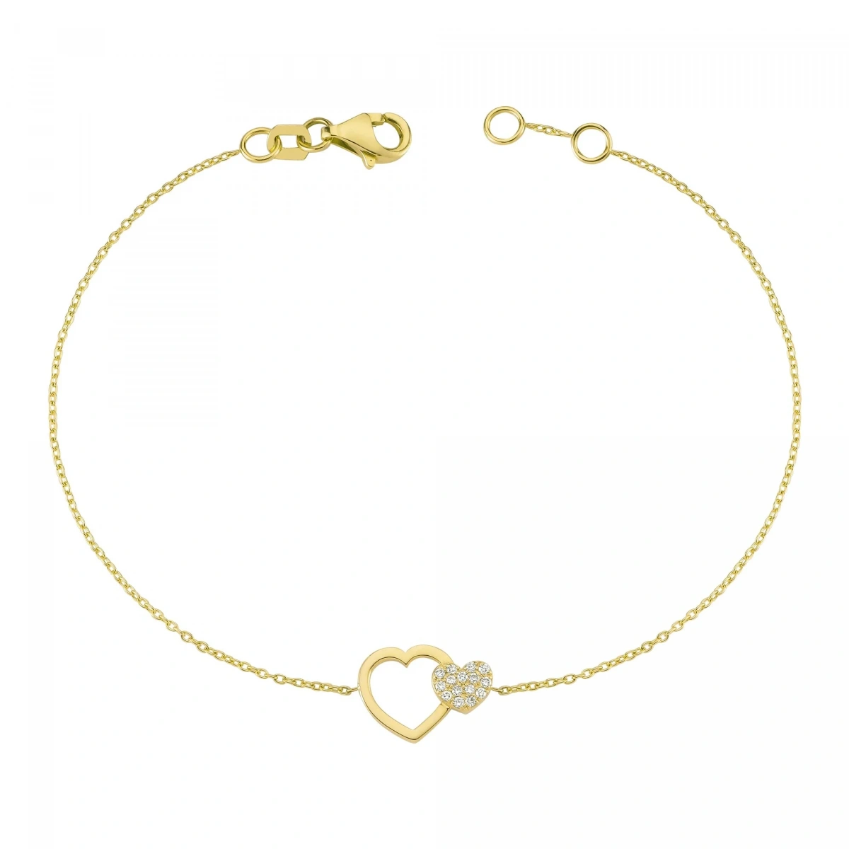 Sevginin Birleştirdiği Kalpler Altın Bileklik