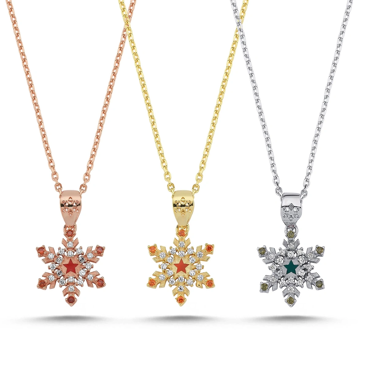 Sürpriz Kar Tanesi Kariyer Kolye Rose