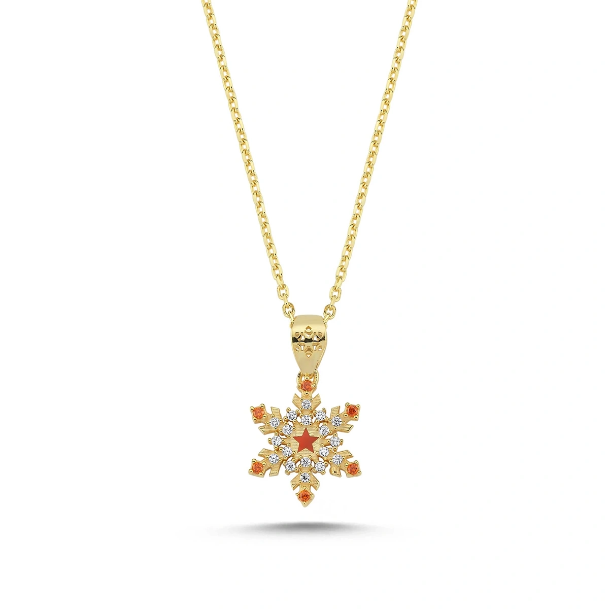 Sürpriz Kar Tanesi Kariyer Kolye Sarı