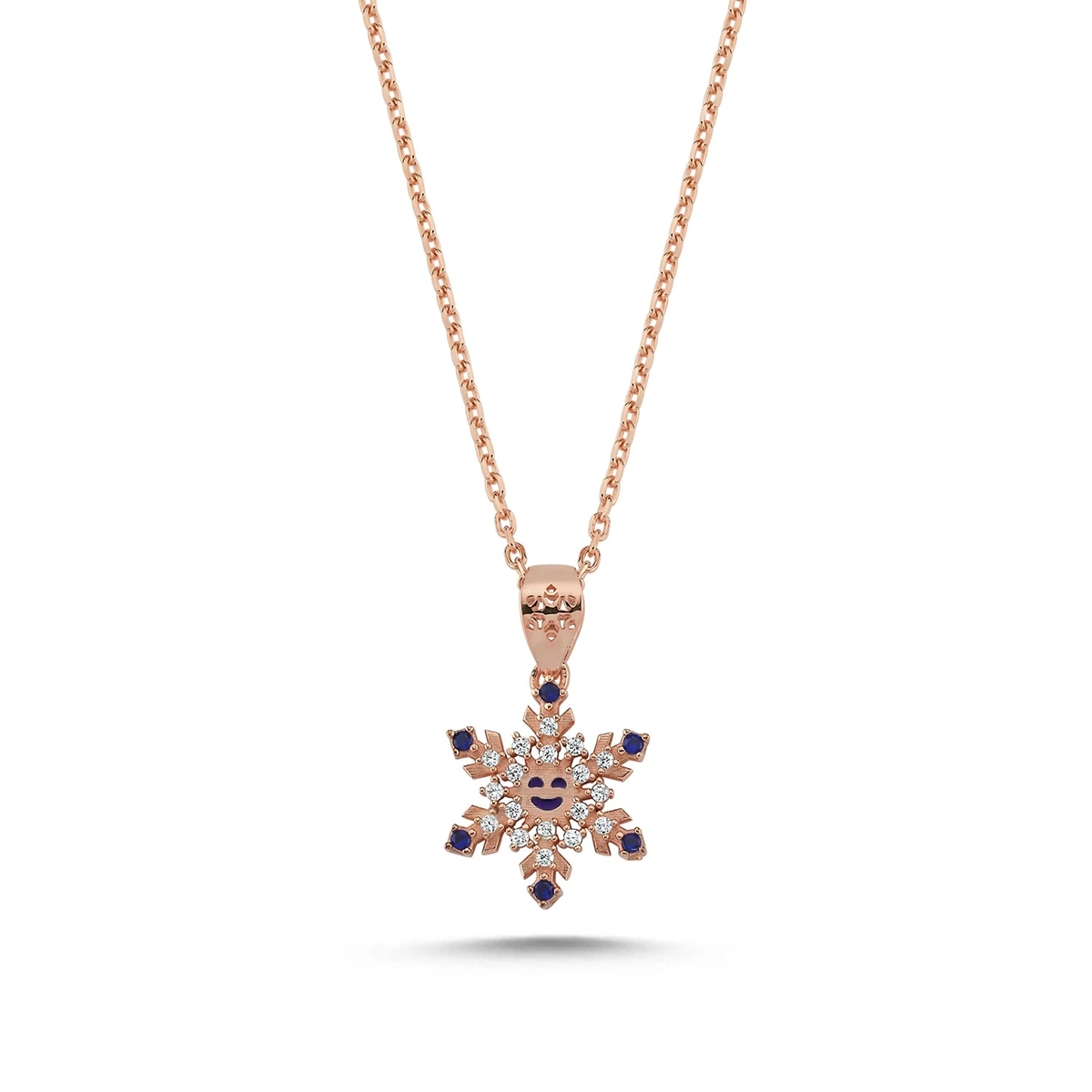Sürpriz Kar Tanesi Mutluluk Kolye Rose