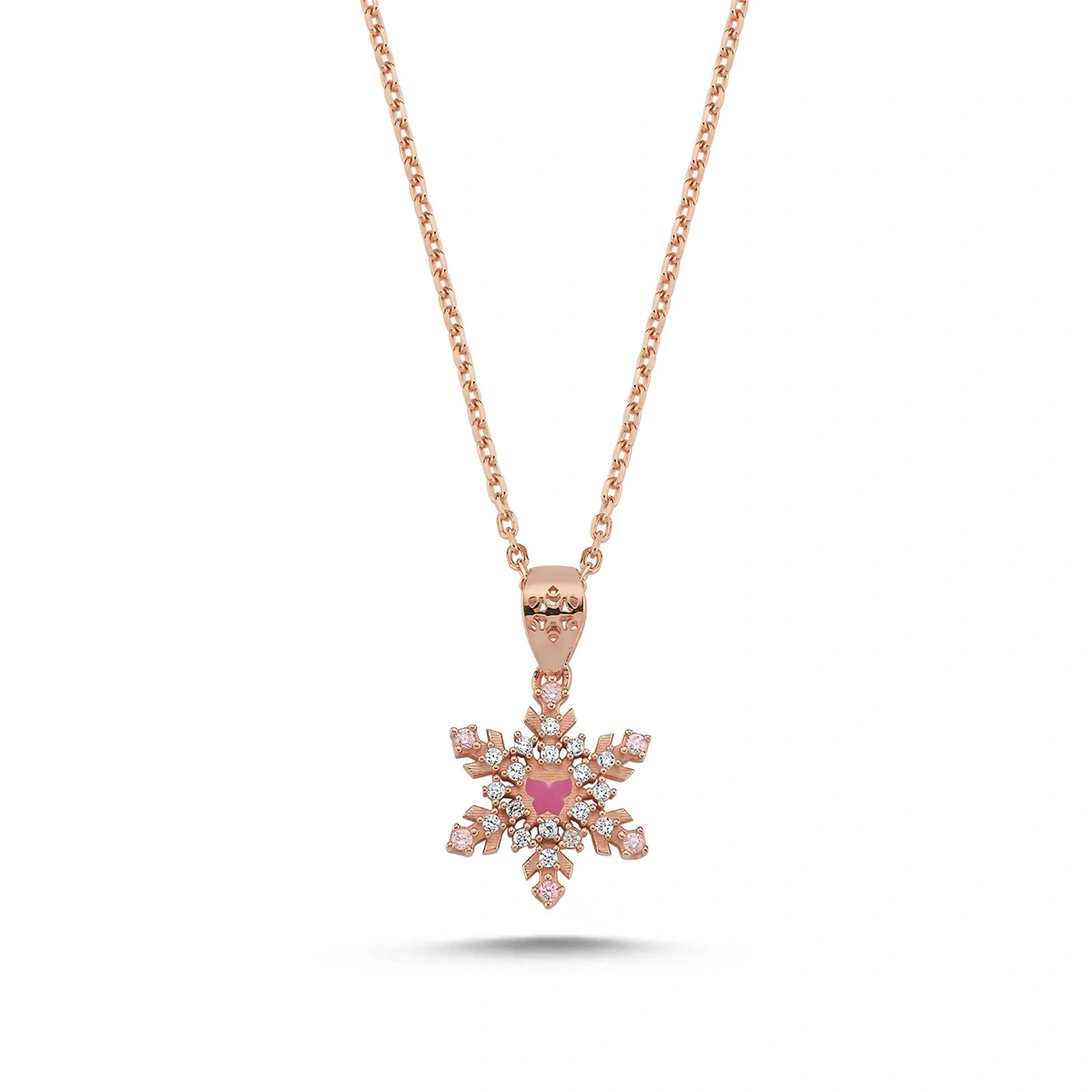 Sürpriz Kar Tanesi Özgürlük Kolye Rose