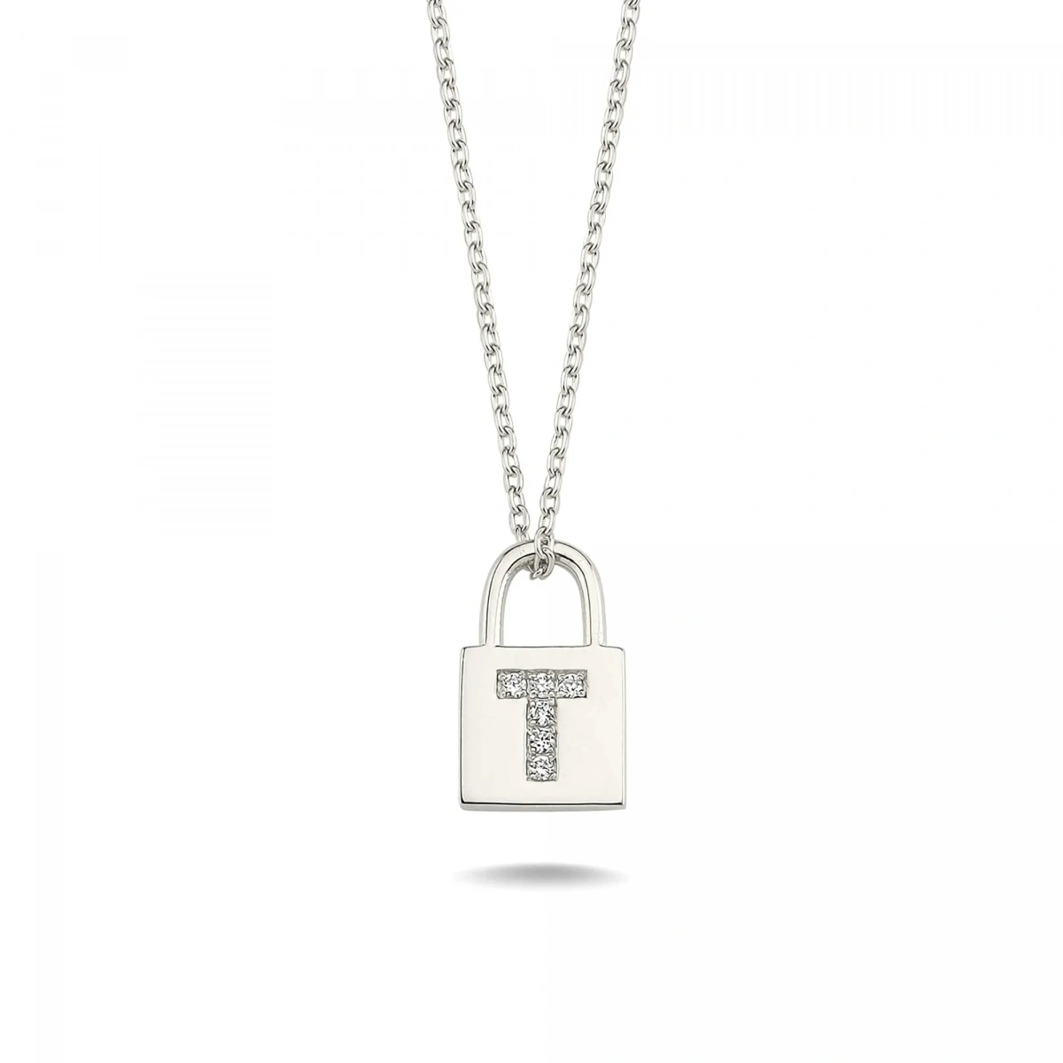 T Harfi Kilit Altın Kolye