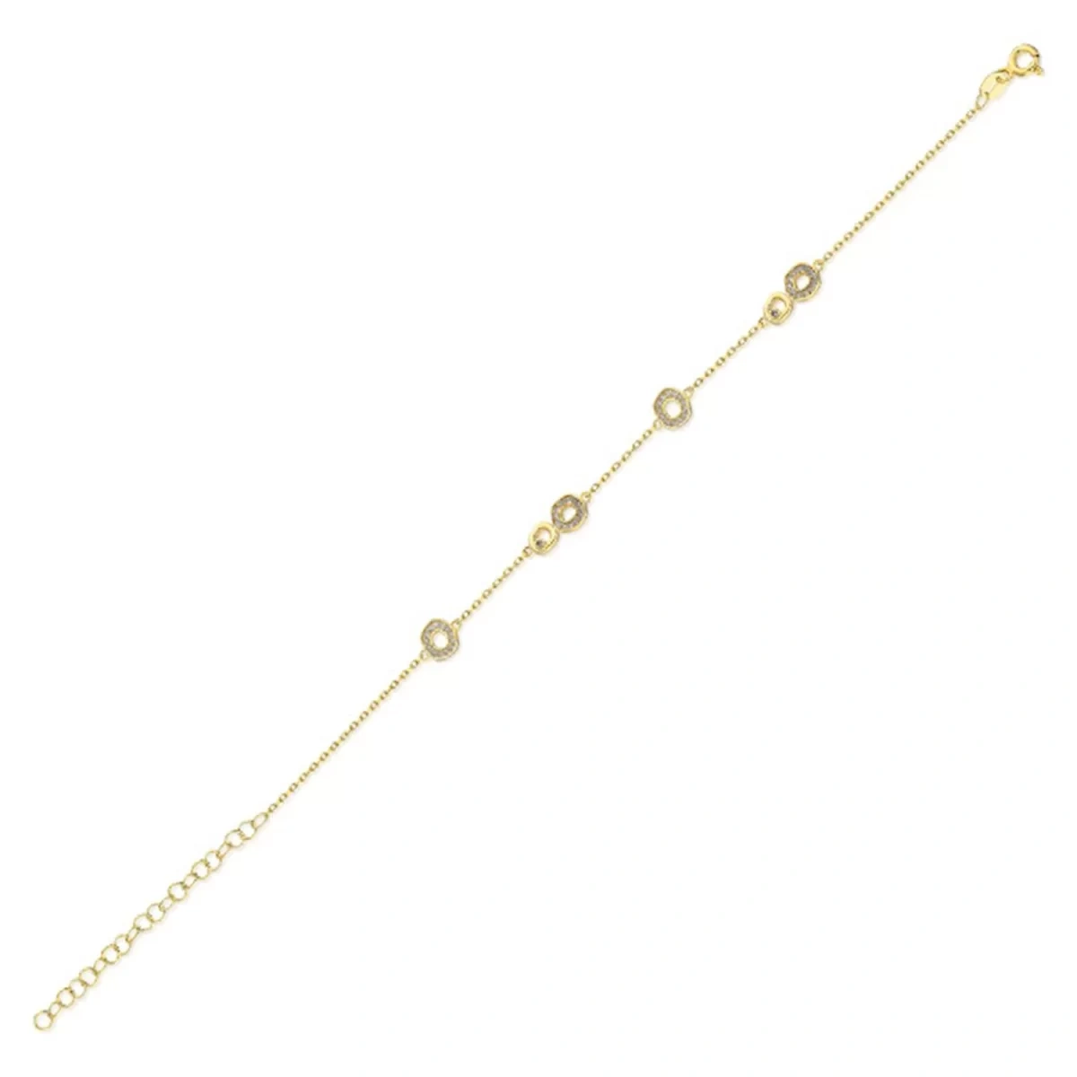 Taşlı Modern Gümüş Bileklik