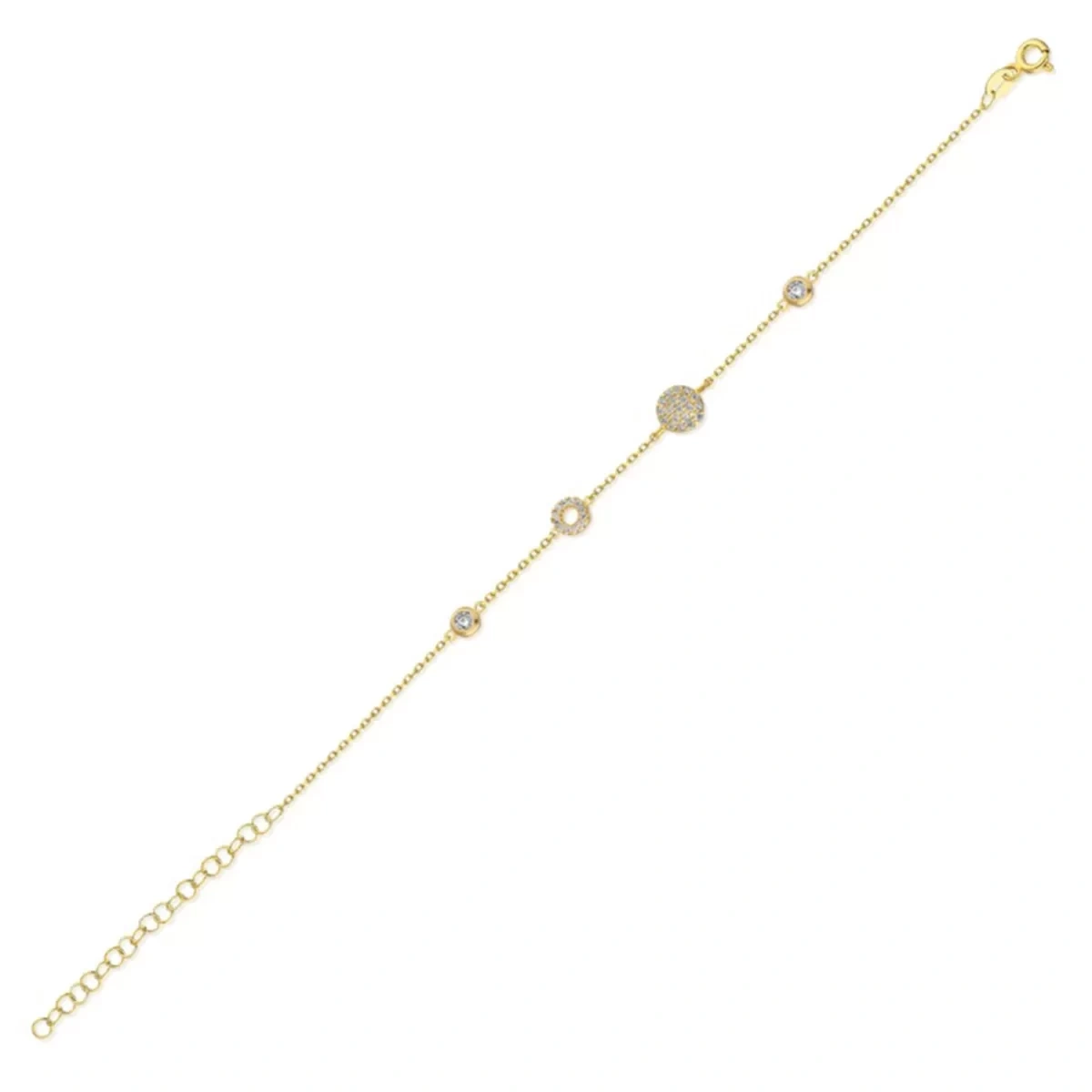 Taşlı Modern Gümüş Bileklik