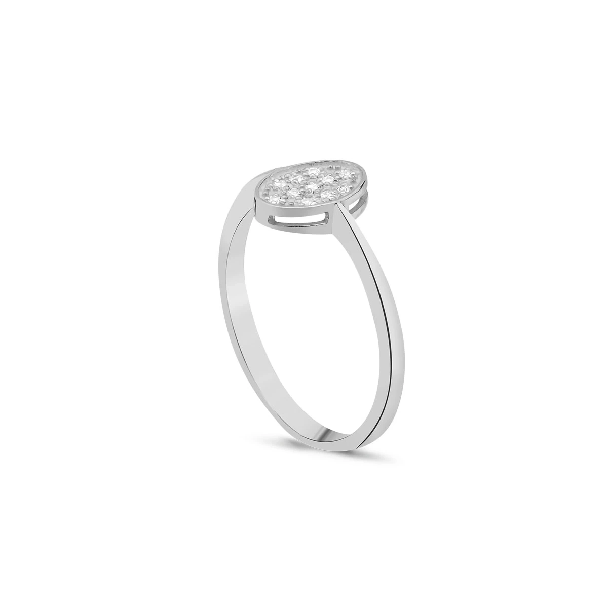 Tektaş Pırlantalı Damla Taşlı Yüzük 0,055ct