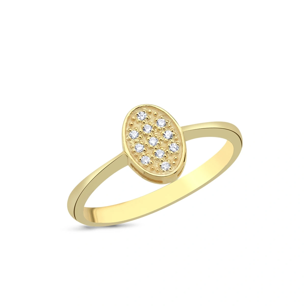 Tektaş Pırlantalı Damla Taşlı Yüzük 0,055ct