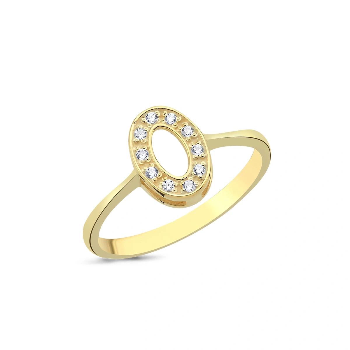 Tektaş Pırlantalı Oval Taşlı Yüzük 0,055ct