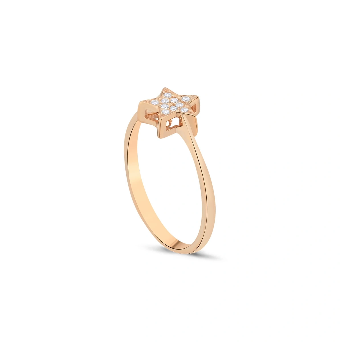 Tektaş Pırlantalı Yıldız Taşlı Yüzük 0,05ct