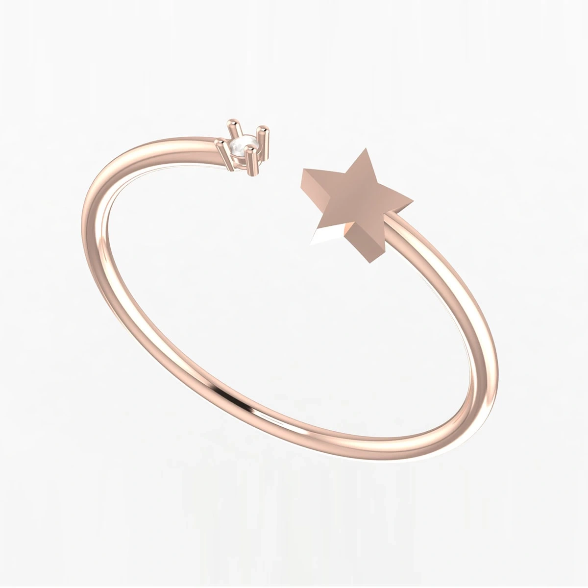 Tektaş Pırlantalı Yıldızlı Yüzük 0.05ct