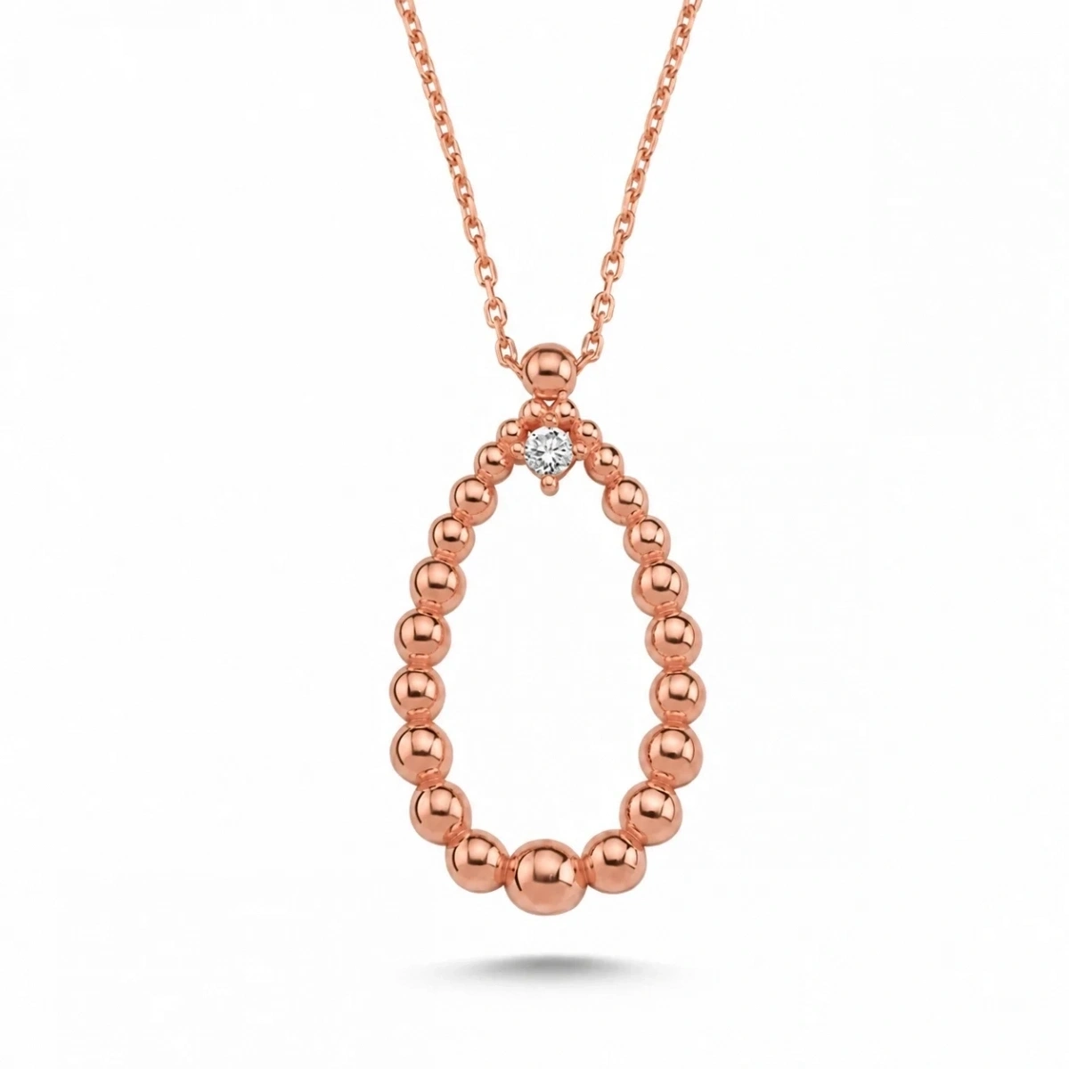 Drop Form Single Stone Modern Necklace