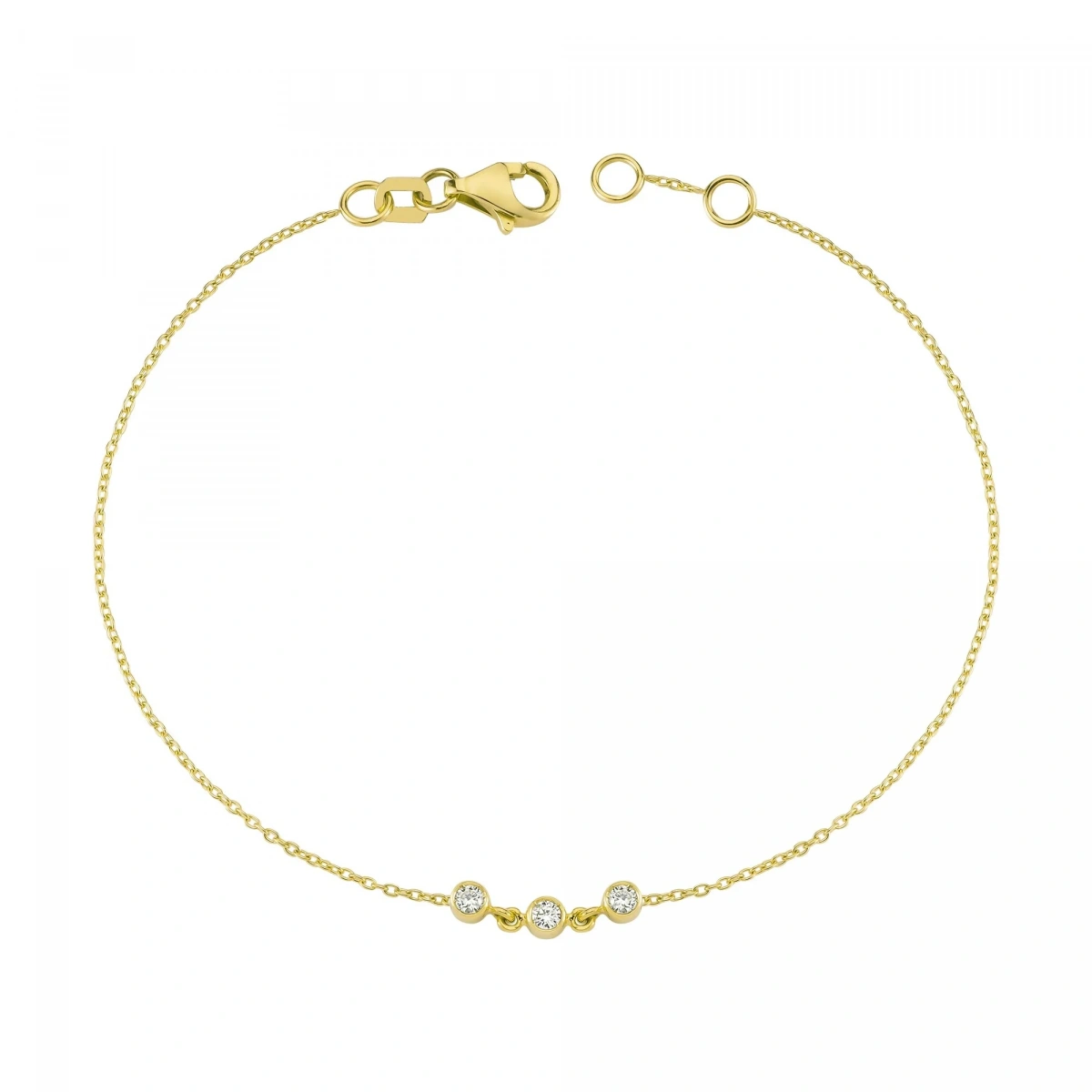 Üç Taşlı Zarif Altın Bileklik