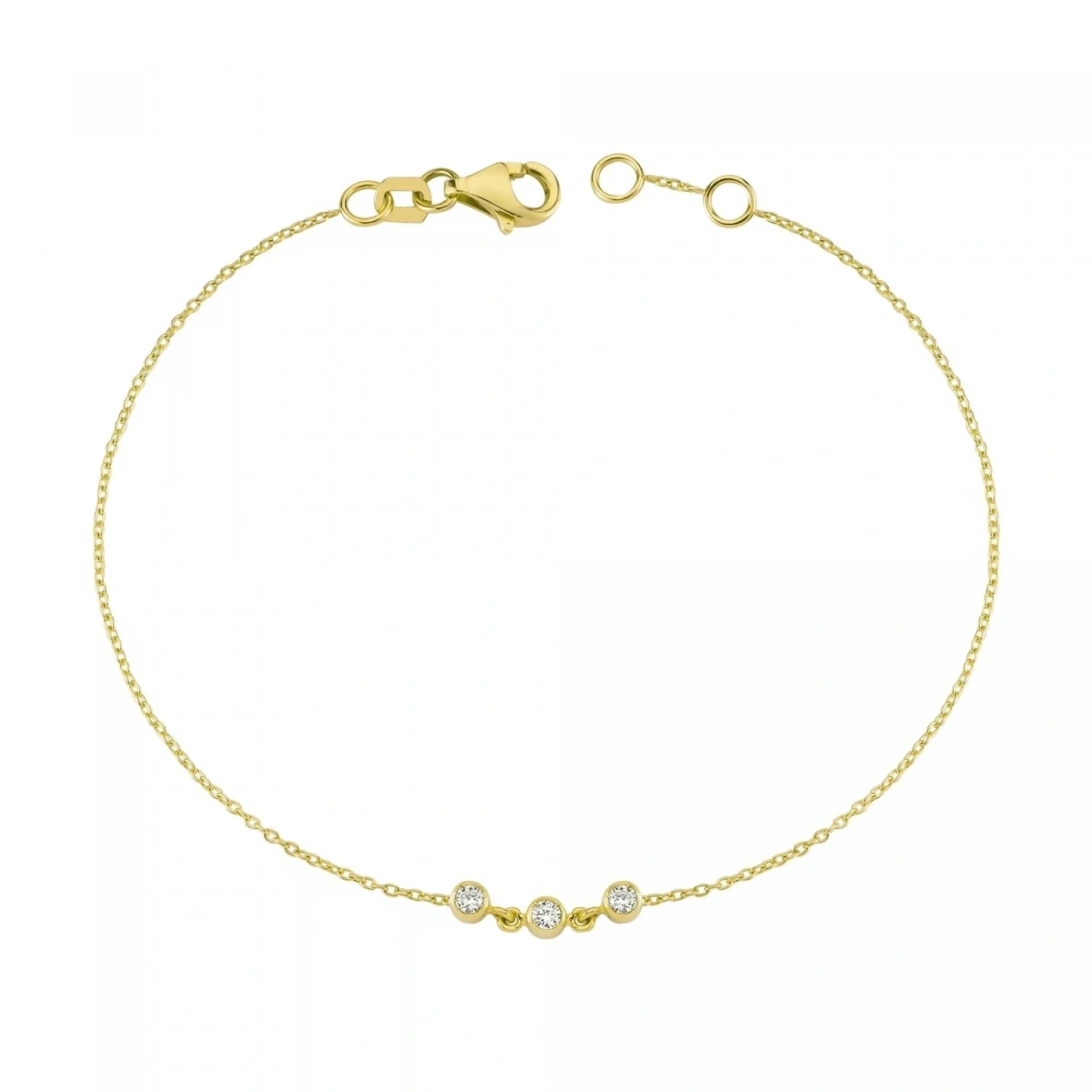 Üç Taşlı Zarif Altın Bileklik