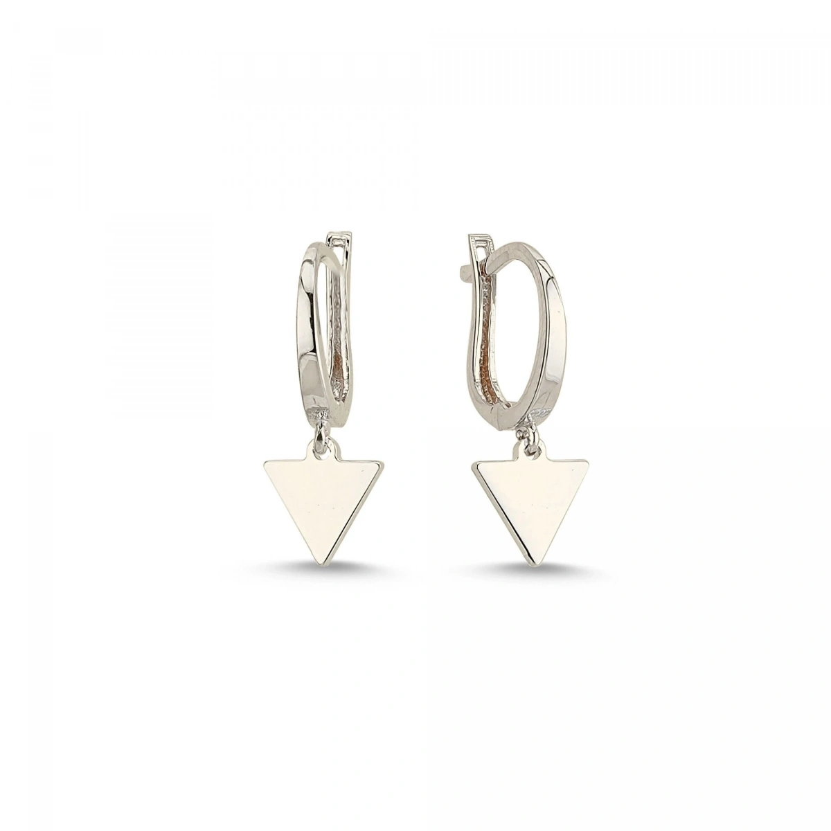 Üçgen Sallantılı Altın Küpe