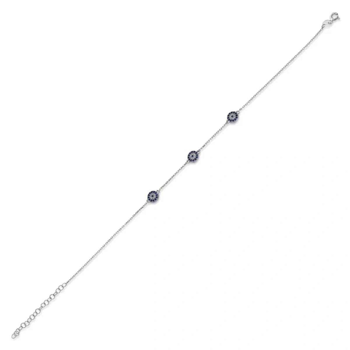 Üçlü Nazar Bocuğu Gümüş Bileklik