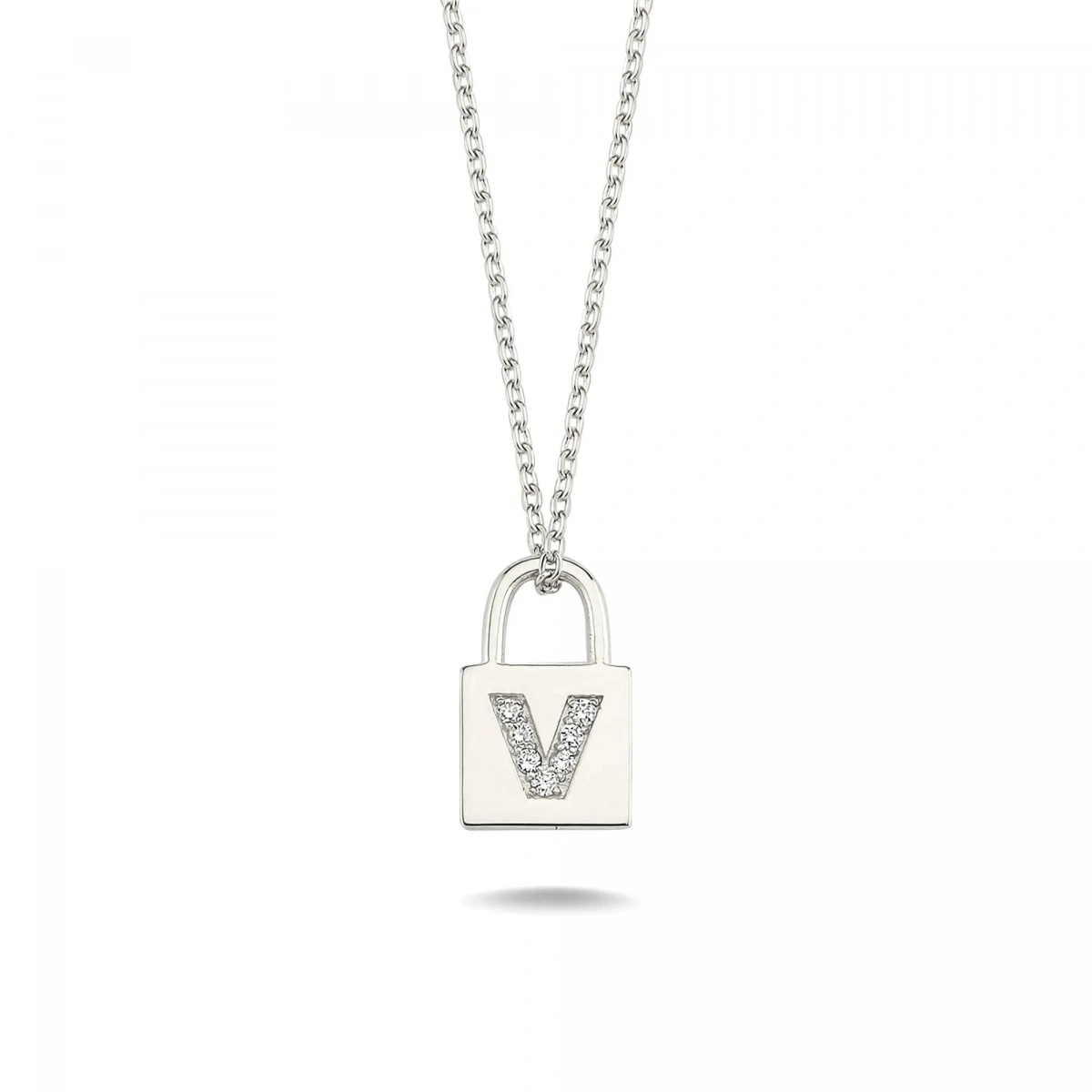 V Harfi Kilit Altın Kolye