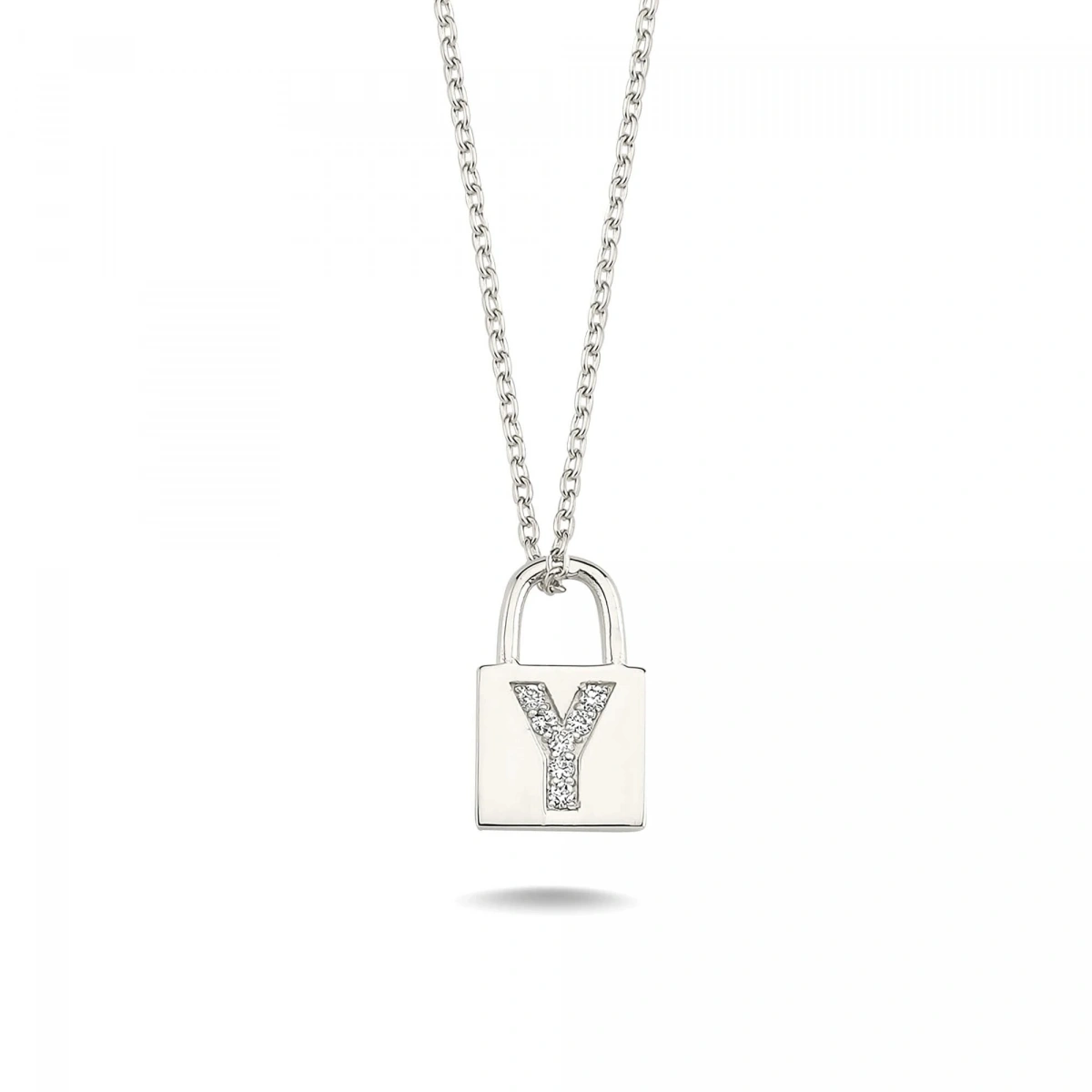 Y Harfi Kilit Altın Kolye