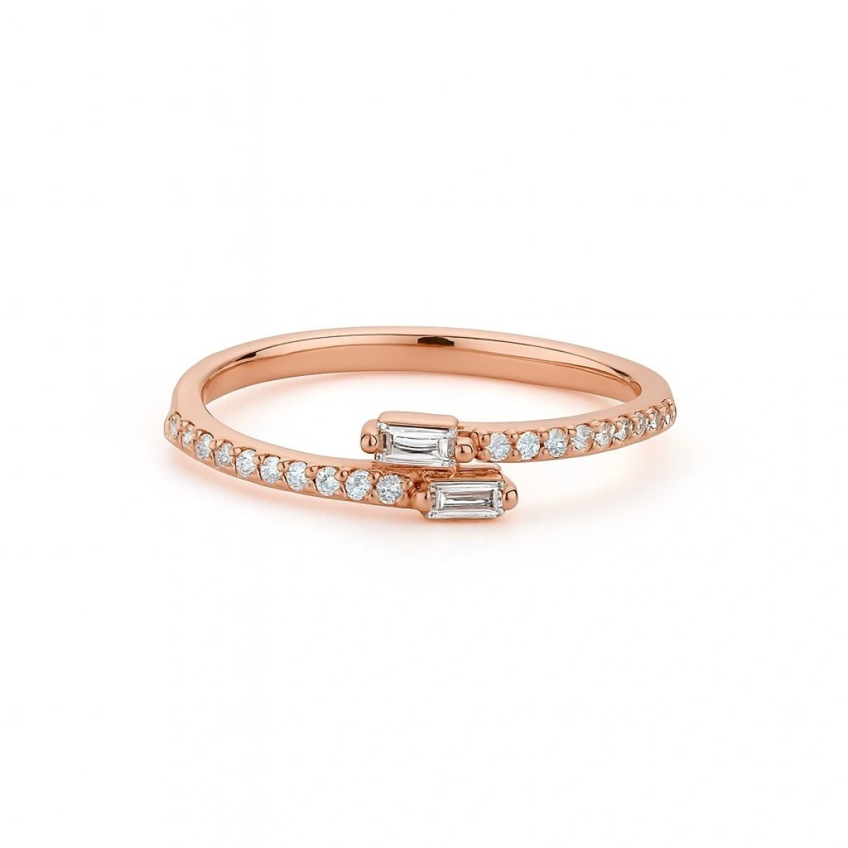 Yarımtur Baget Taşlı Altın Yüzük