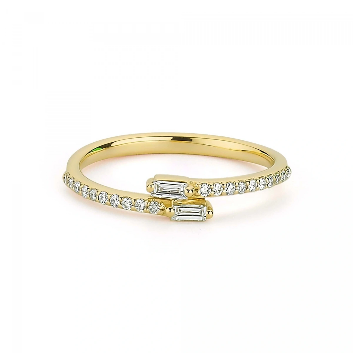 Yarımtur Baget Taşlı Altın Yüzük