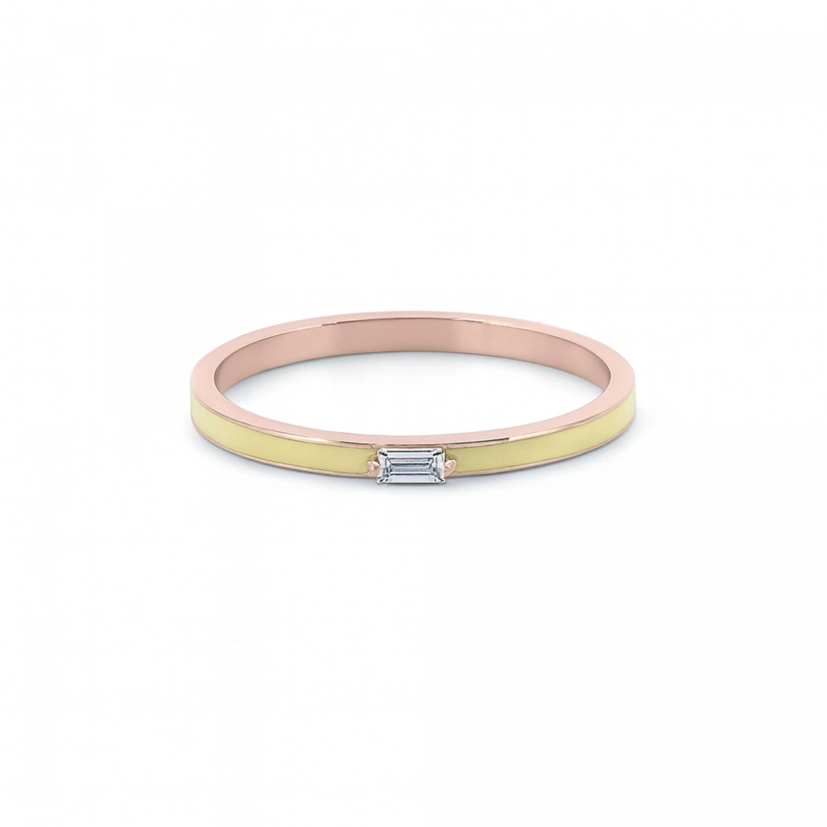 Yazın Neşesi Mineli Baget Taşlı Altın Yüzük