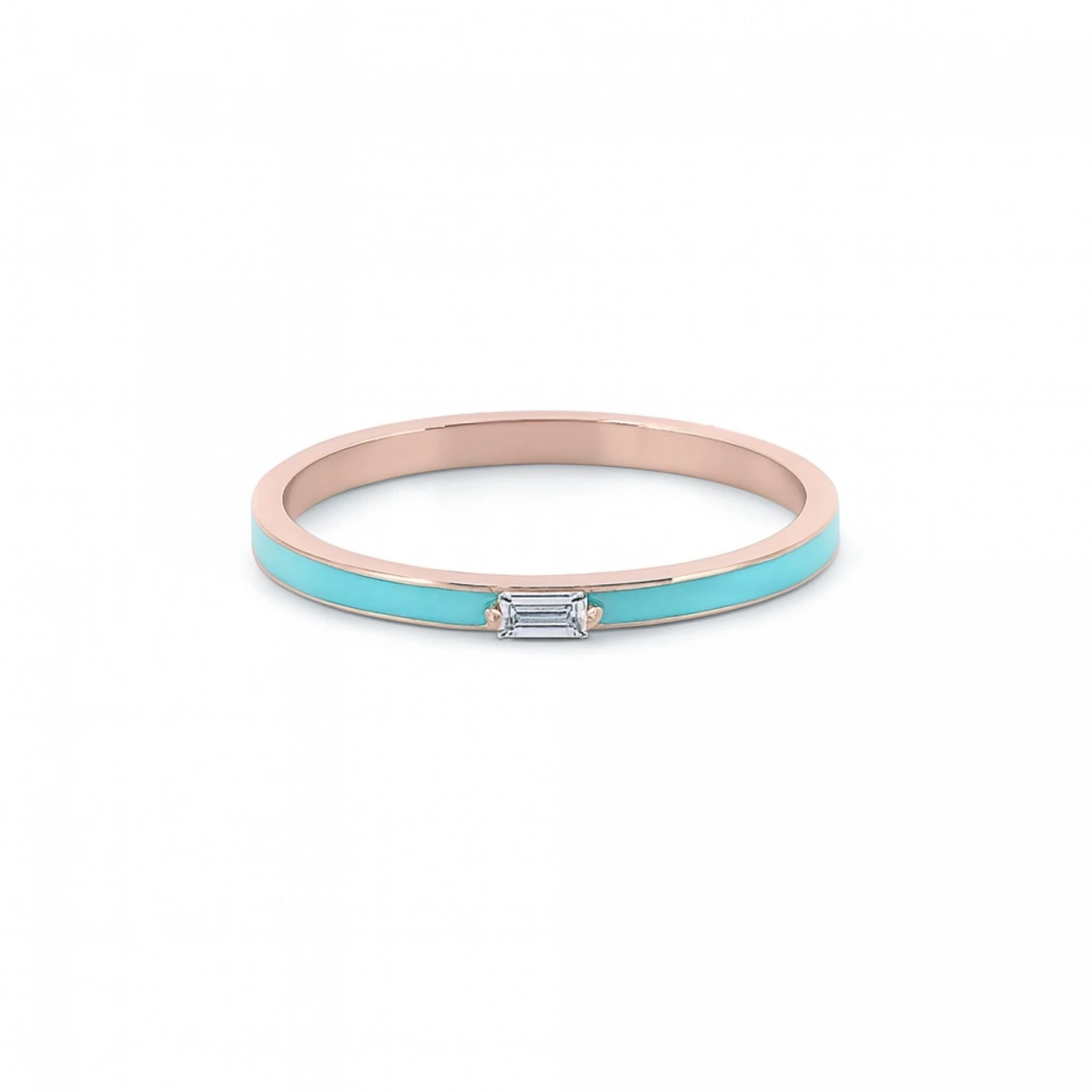 Yazın Neşesi Mineli Baget Taşlı Altın Yüzük