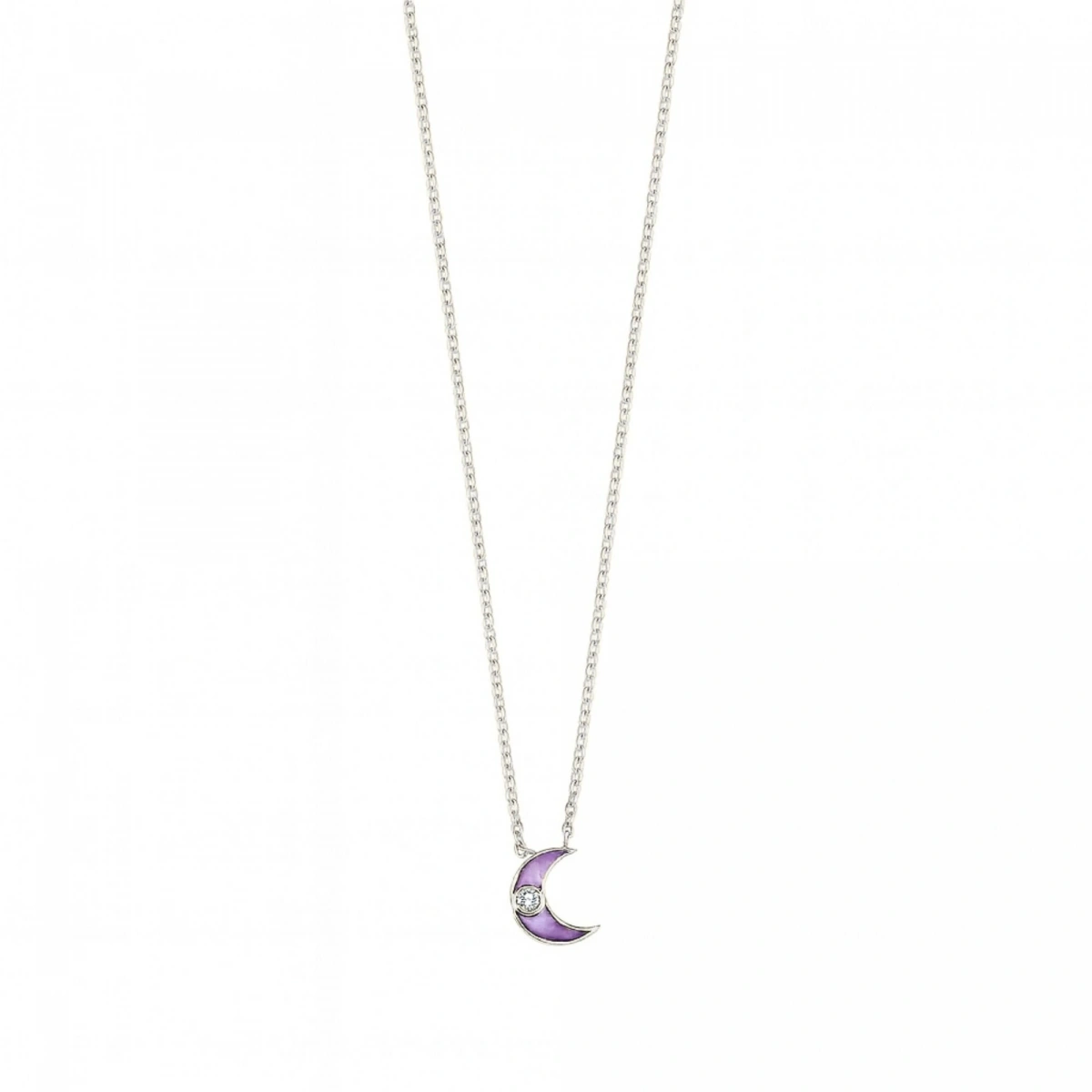 Yeni Ay Mineli Pırlanta Kolye