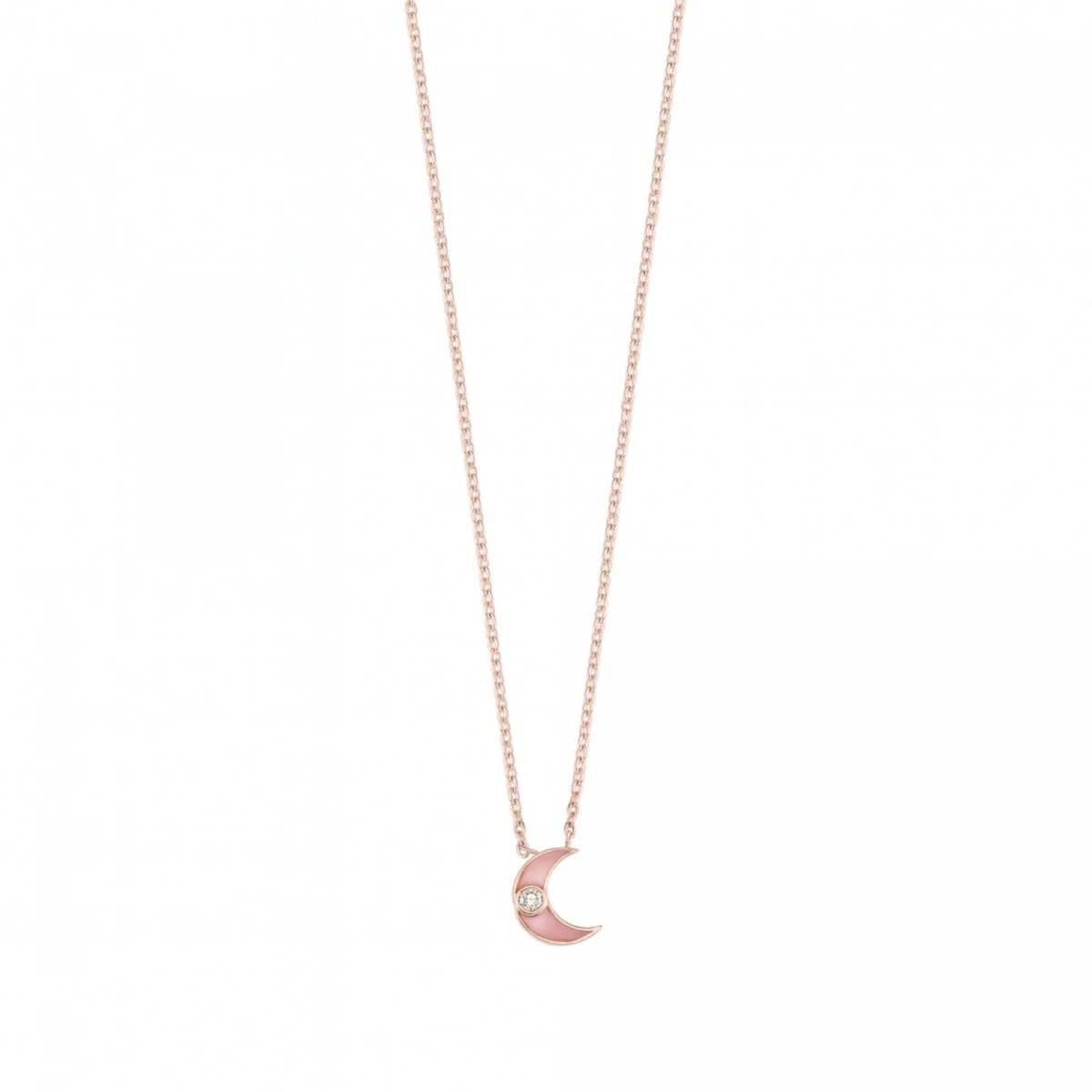 Yeni Ay Mineli Pırlanta Kolye