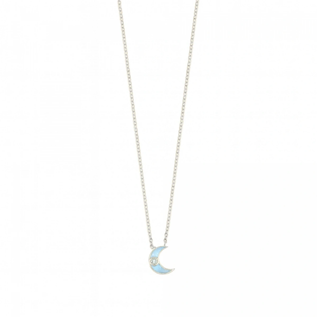 Yeni Ay Mineli Pırlanta Kolye